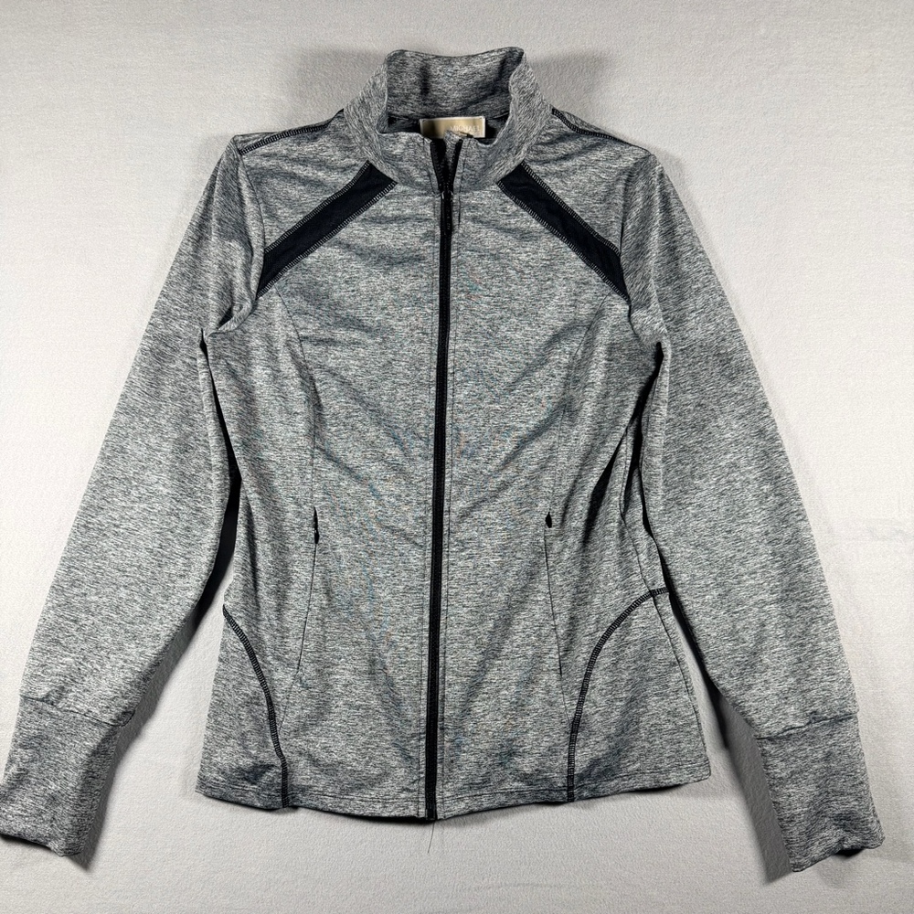 Women’s Full Zip Jacket - Size L - Heather Gray Mesh Stripe